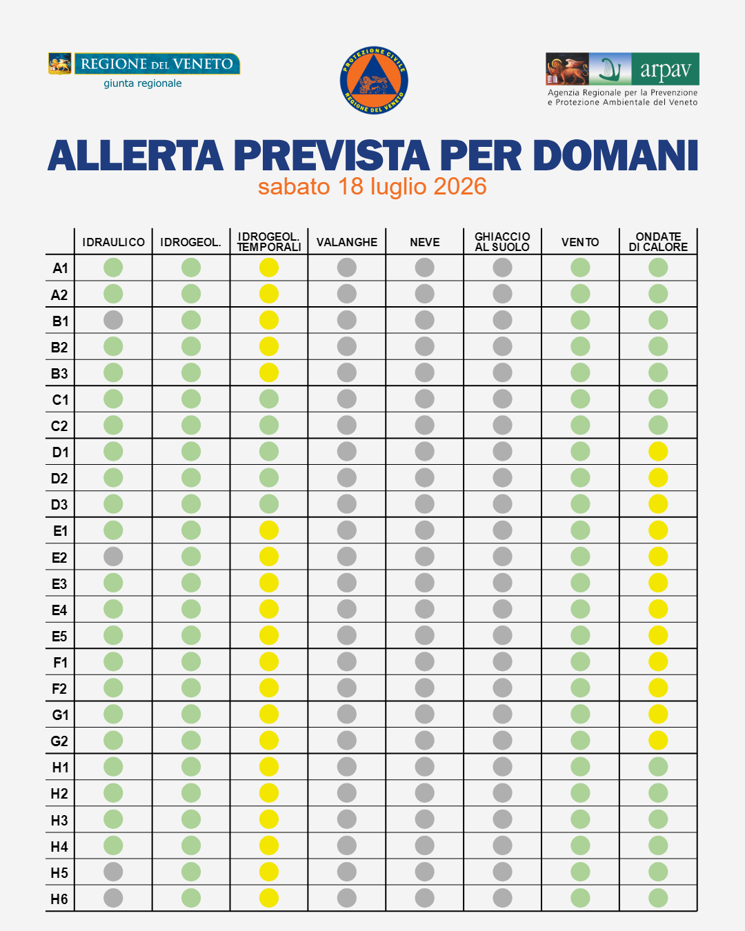 allerta meteo veneto 18 luglio