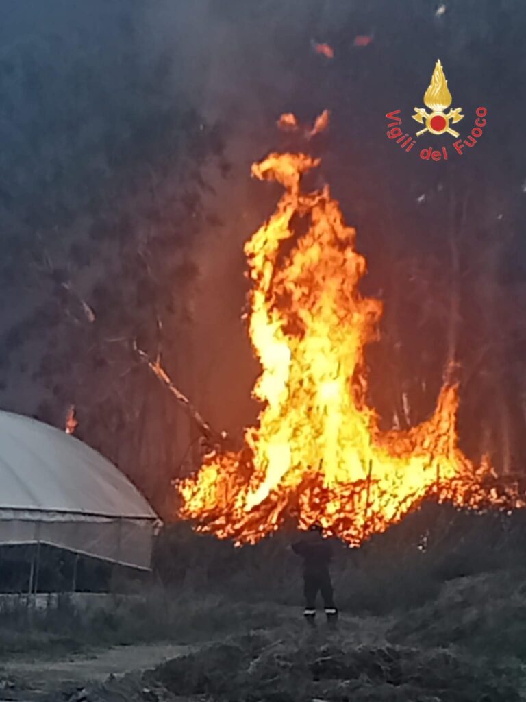 Acconia di Curinga incendio
