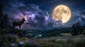 luna piena cervo tuono