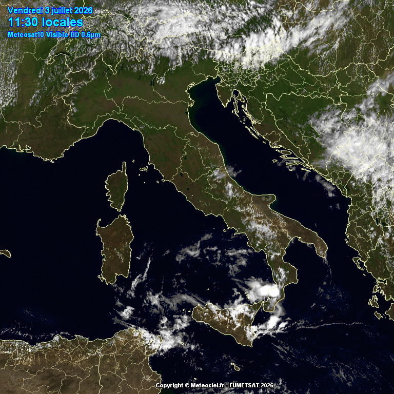 satellite meteo animato 3 luglio 2026