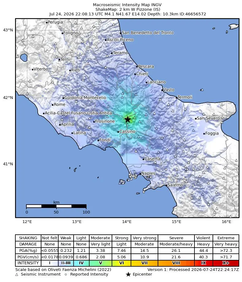 terremoto oggi molise lazio abruzzo