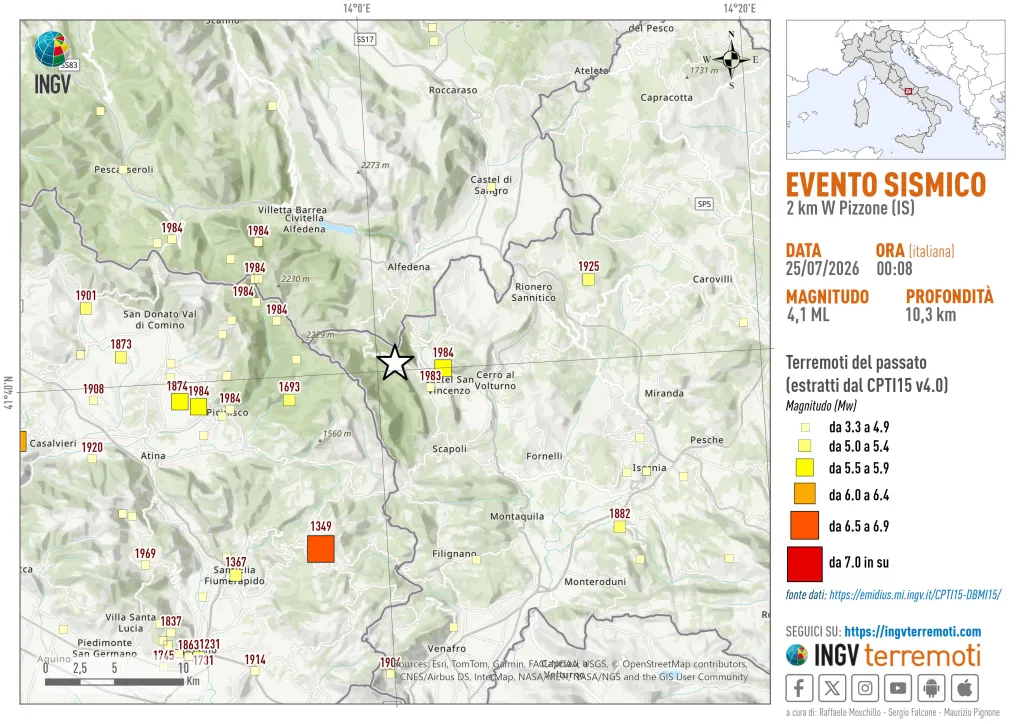 terremoto oggi molise lazio abruzzo