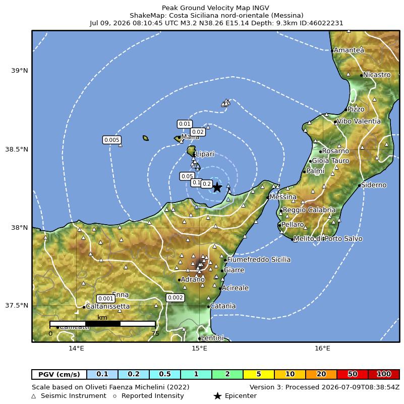 terremoto oggi sciame sismico sicilia milazzo messina