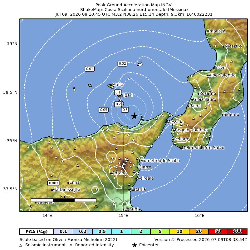 terremoto oggi sciame sismico sicilia milazzo messina