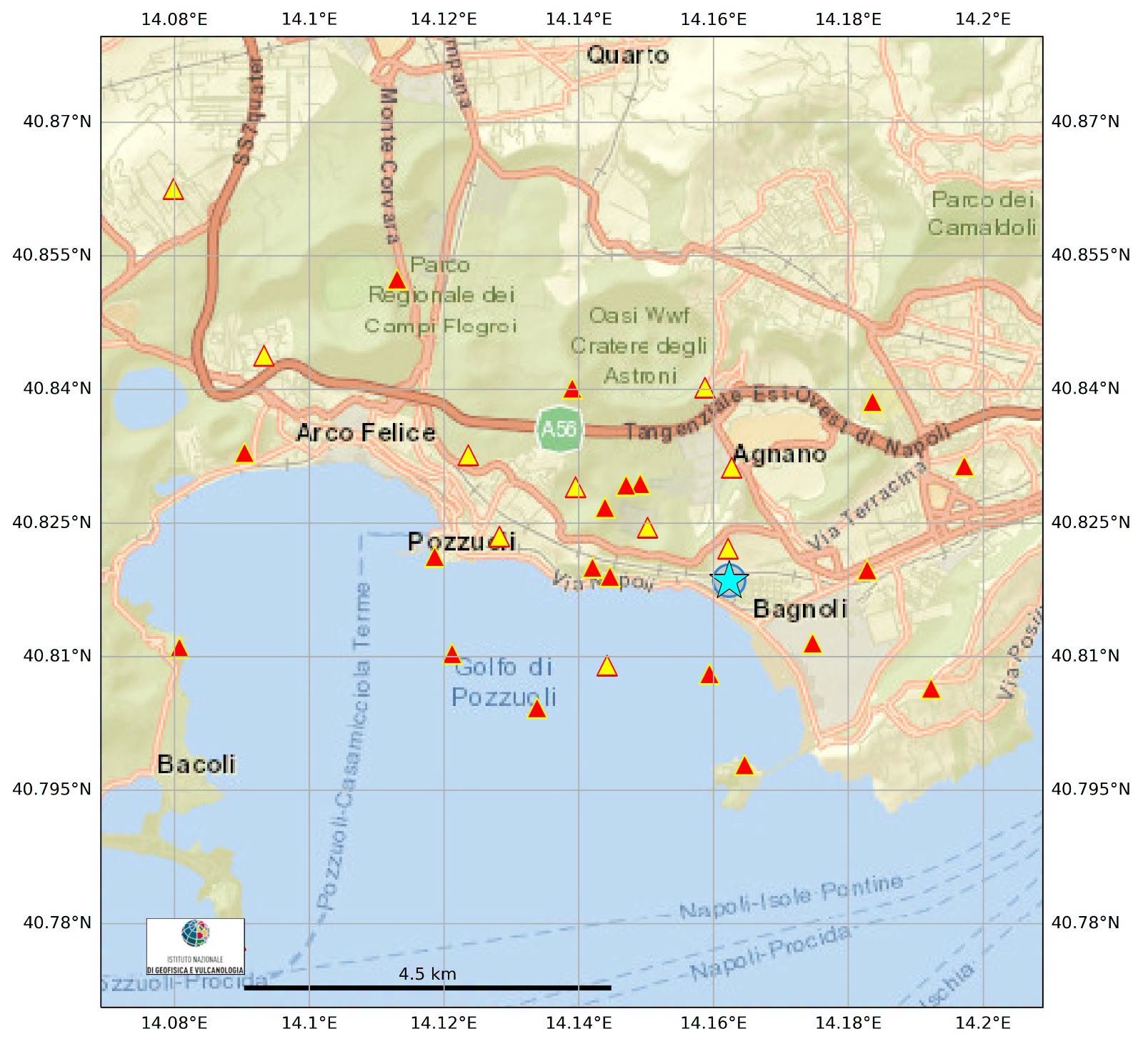terremoto pozzuoli campi flegrei oggi