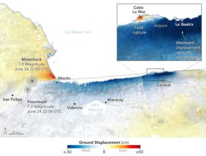 terremoto venezuela terreno spostato nasa nisar