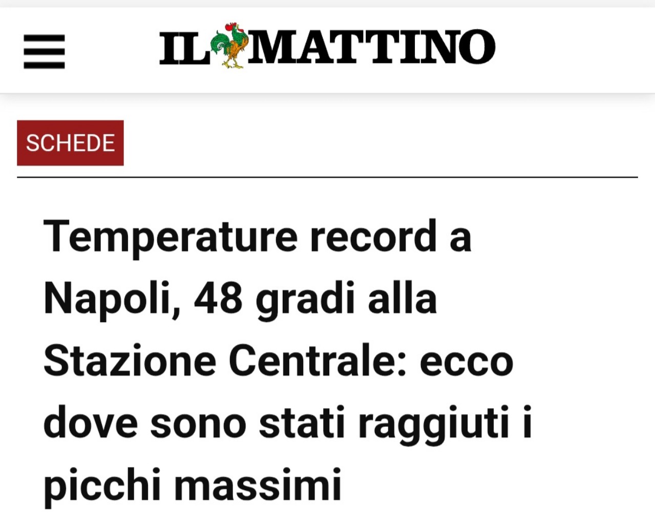 Il mattino 48 gradi napoli