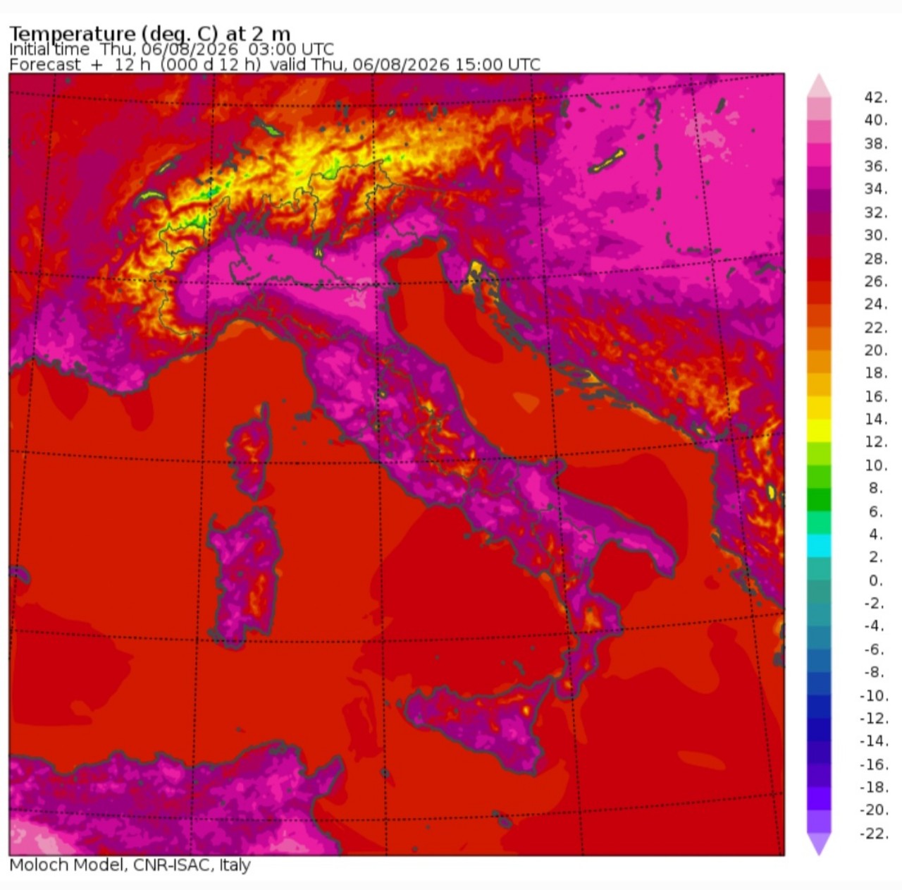 Temperature massime 6 agosto