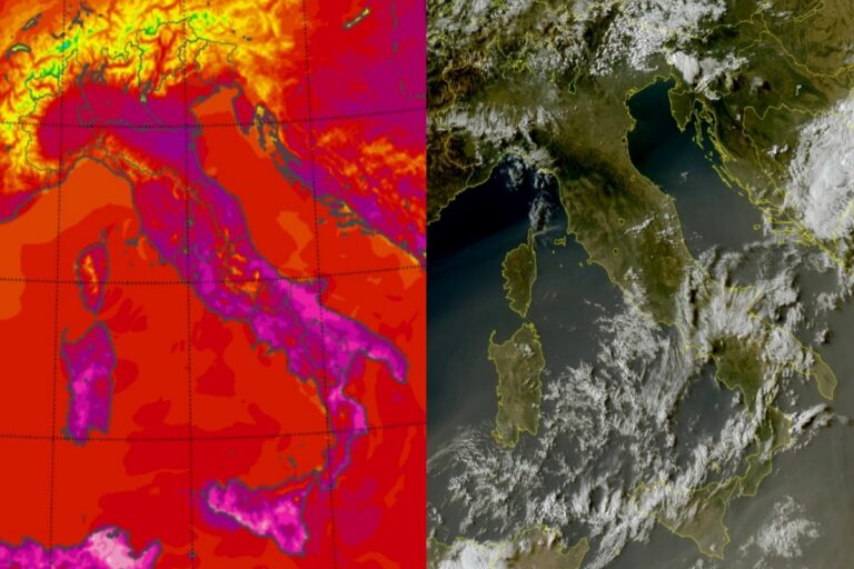 Temperature massime e satellite 29 agosto
