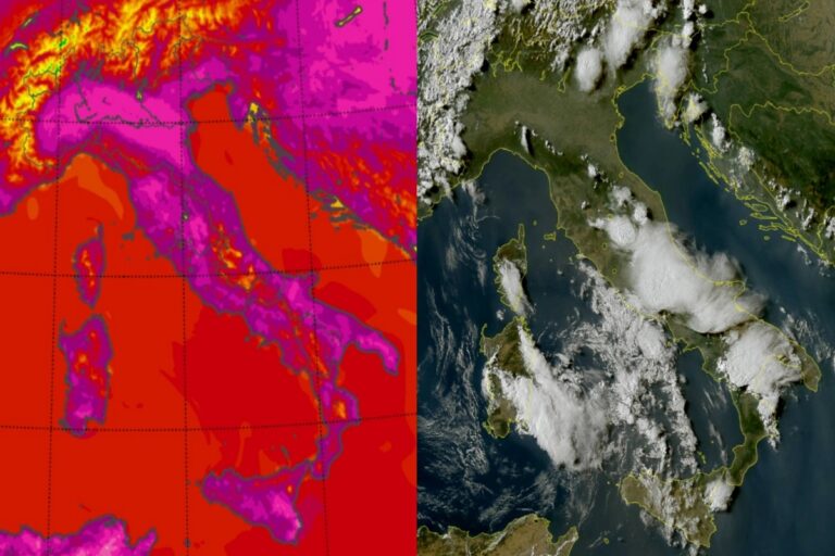 Temperature massime e satellite 5 agosto