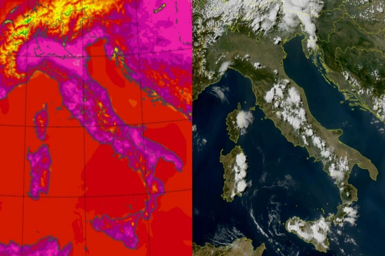 Temperature massime e satellite 6 agosto