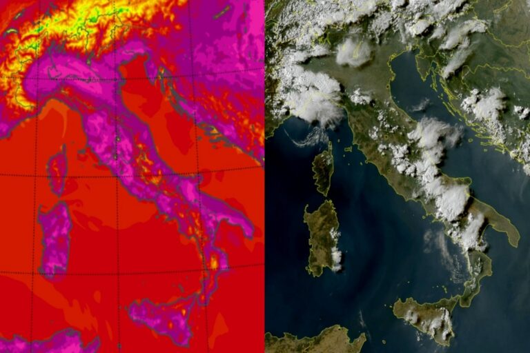 Temperature massime e satellite 7 agosto