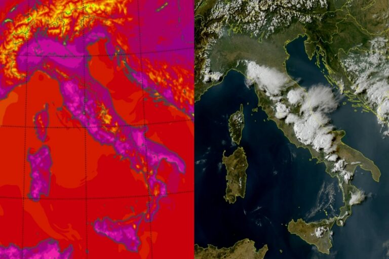 Temperature massime e satellite 8 agosto