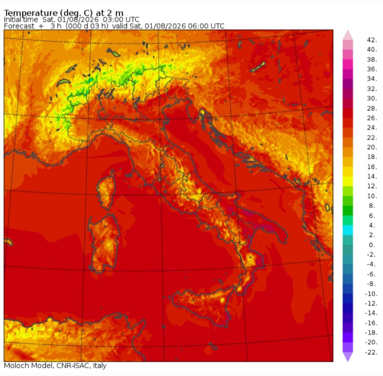 Temperature minime 1 agosto
