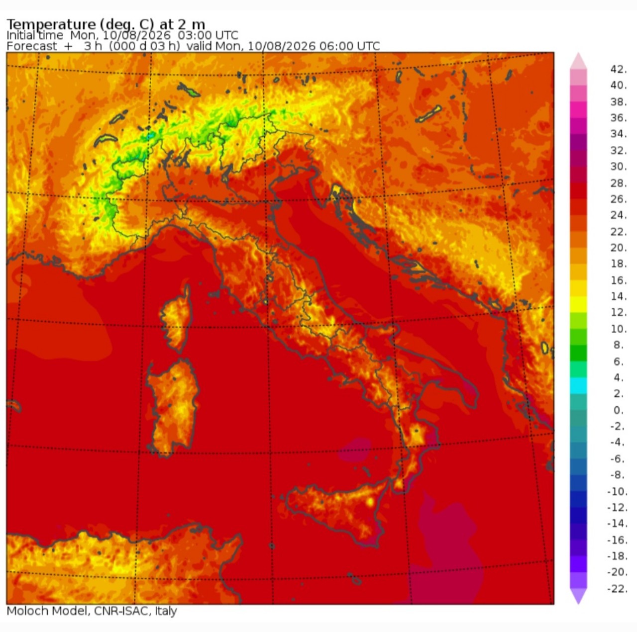 Temperature minime 10 agosto 