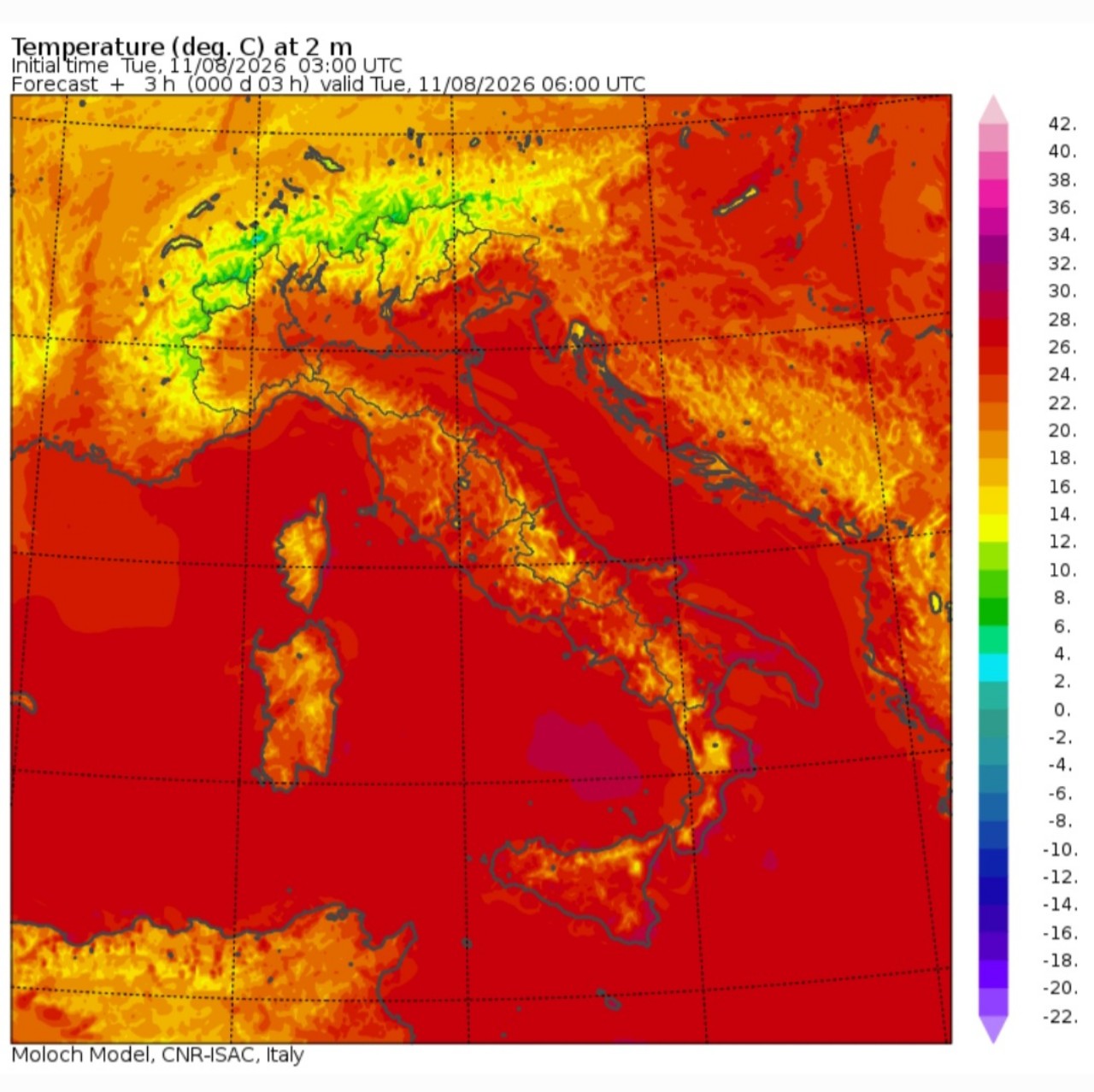 Temperature minime 11 agosto