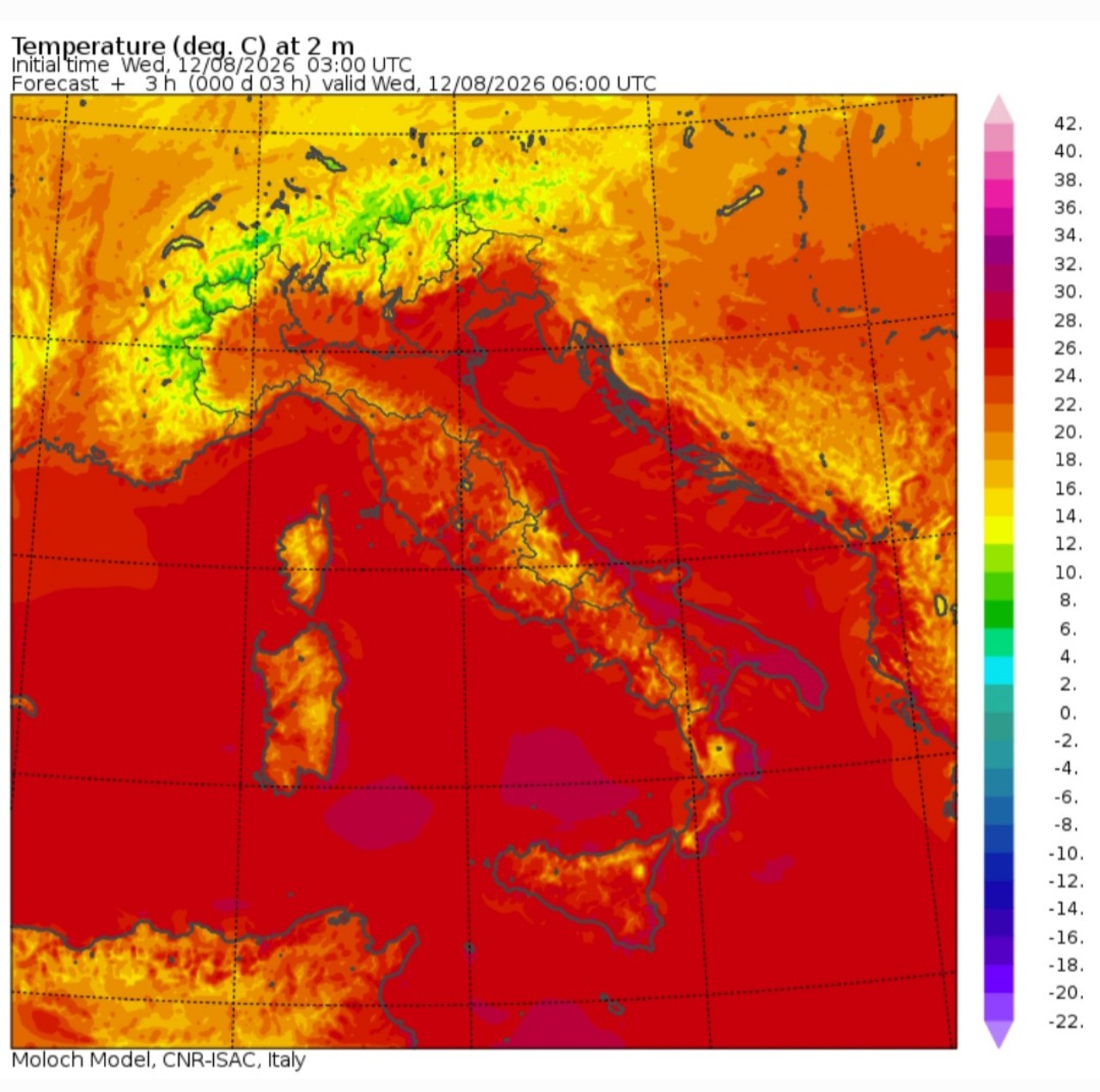 Temperature minime 12 agosto