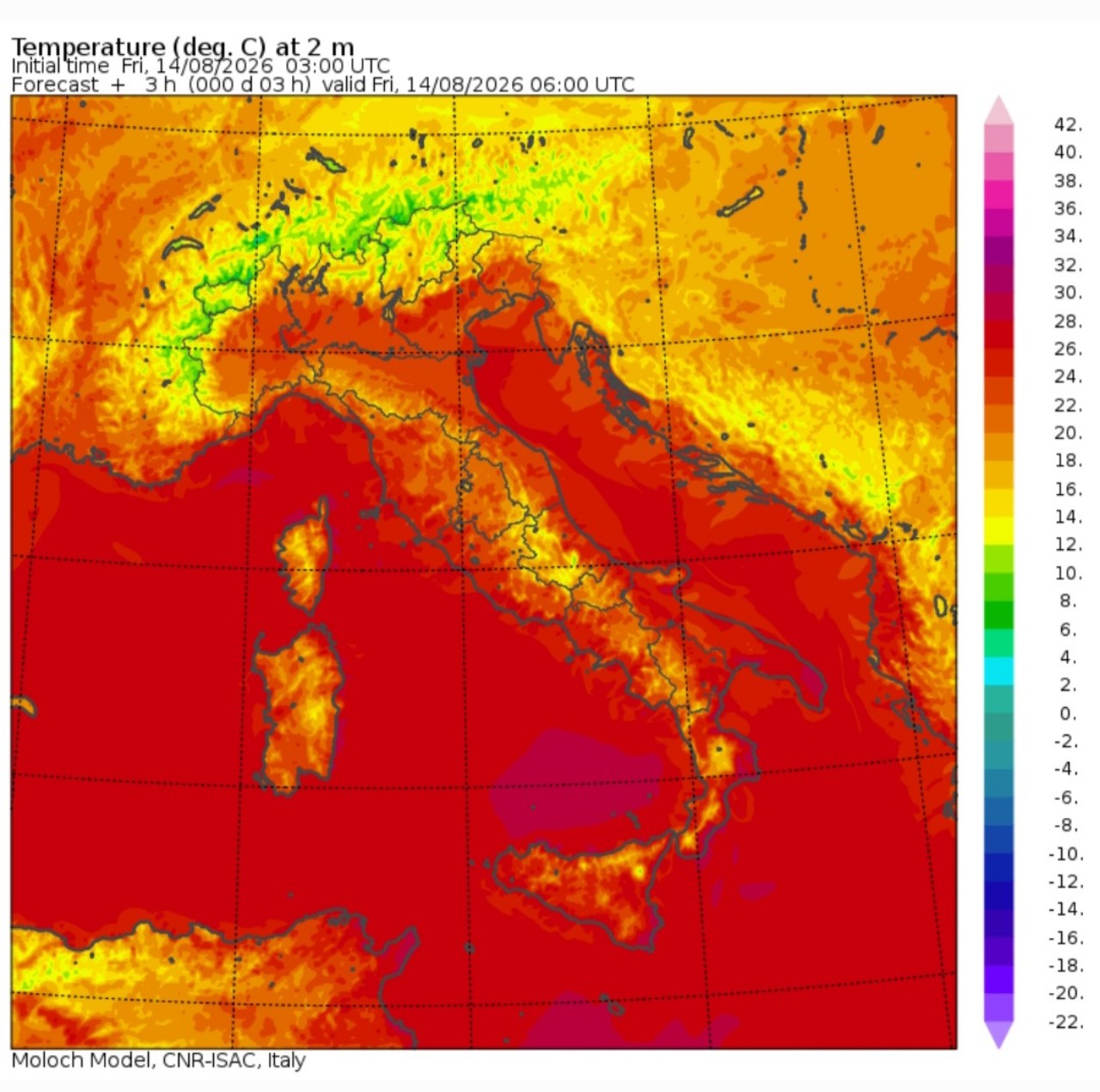 Temperature minime 14 agosto
