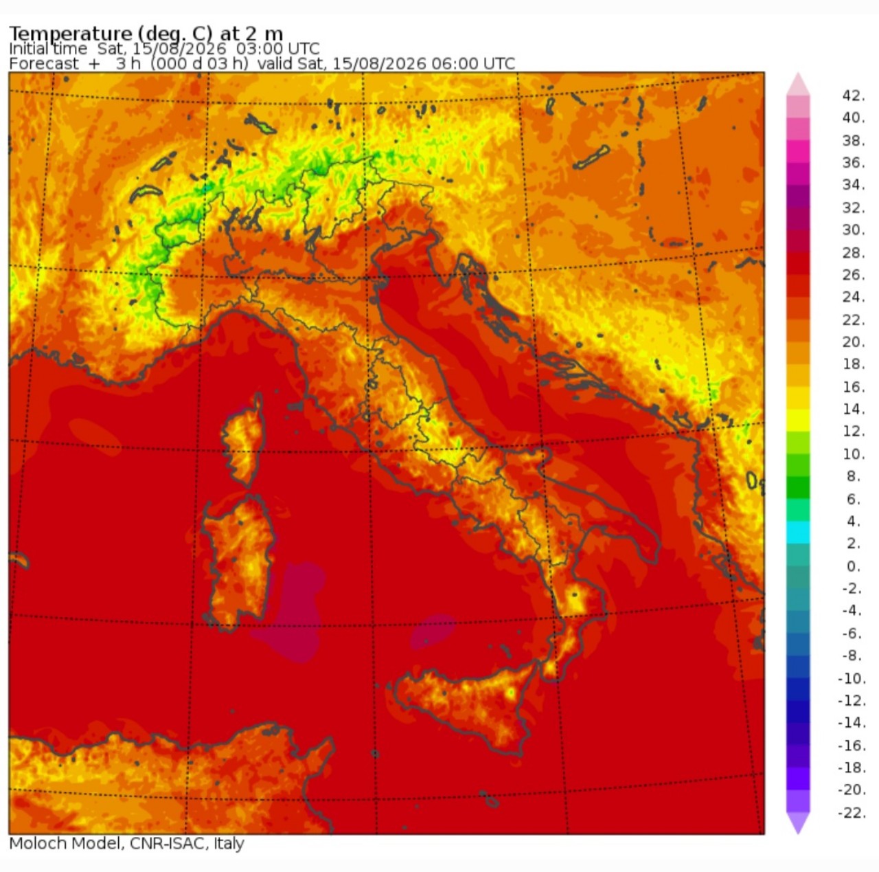 Temperature minime 15 agosto 