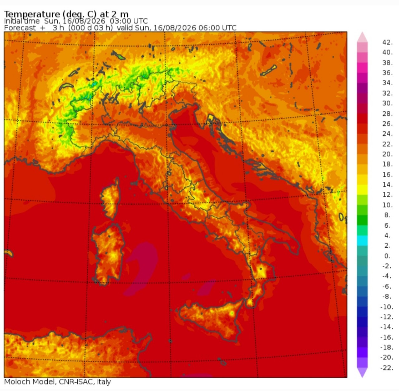 Temperature minime 16 agosto