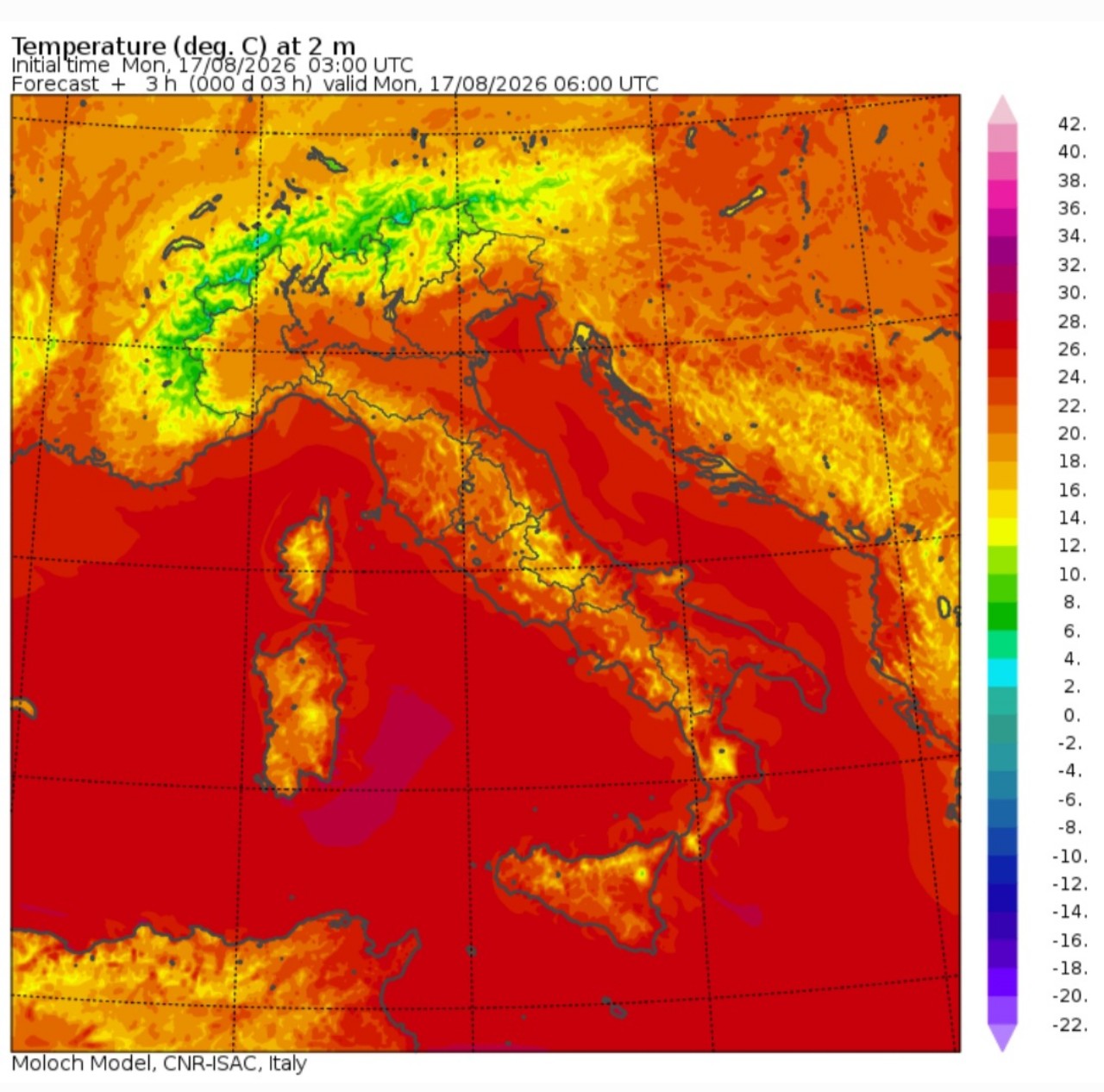 Temperature minime 17 agosto