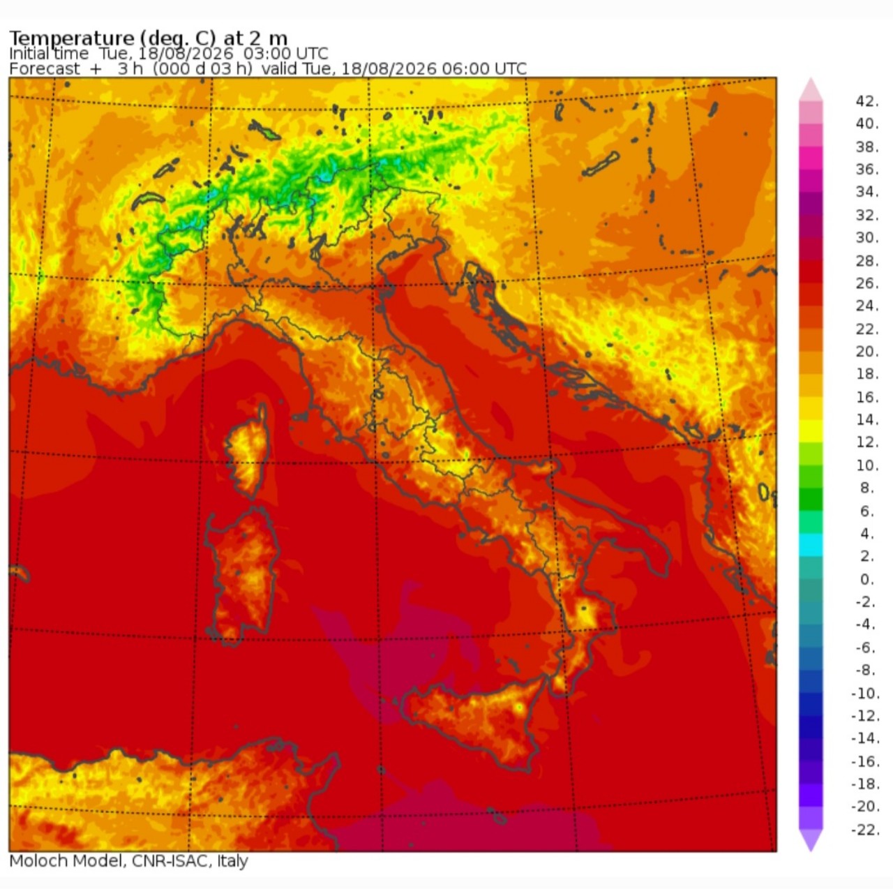 Temperature minime 18 agosto