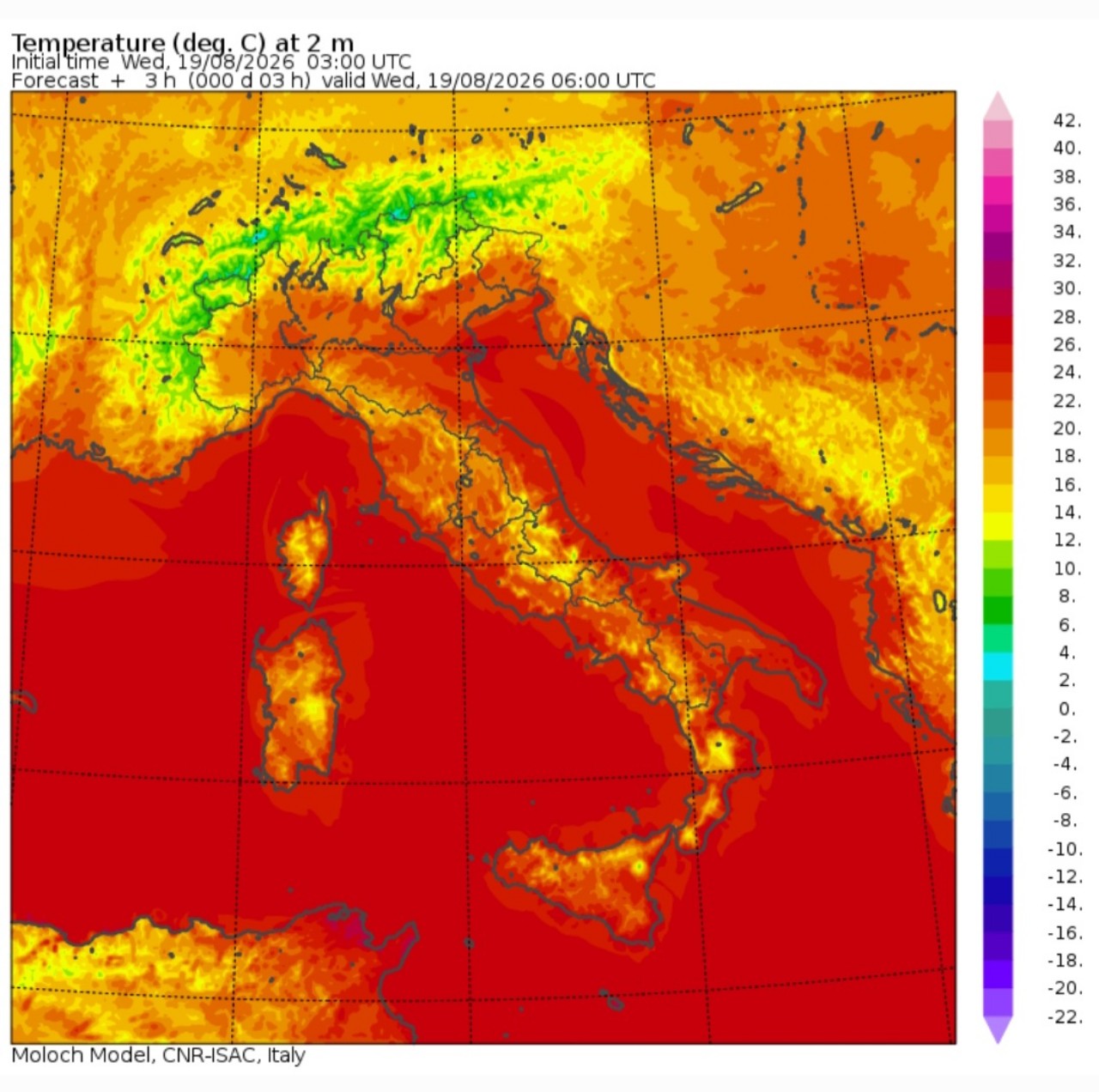 Temperature minime 19 agosto
