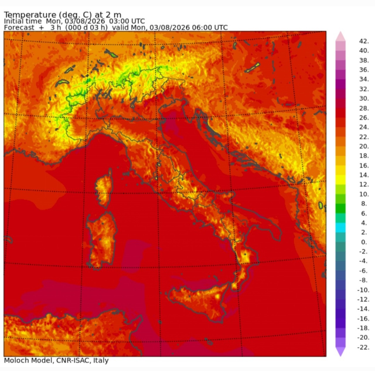 Temperature minime 3 agosto 
