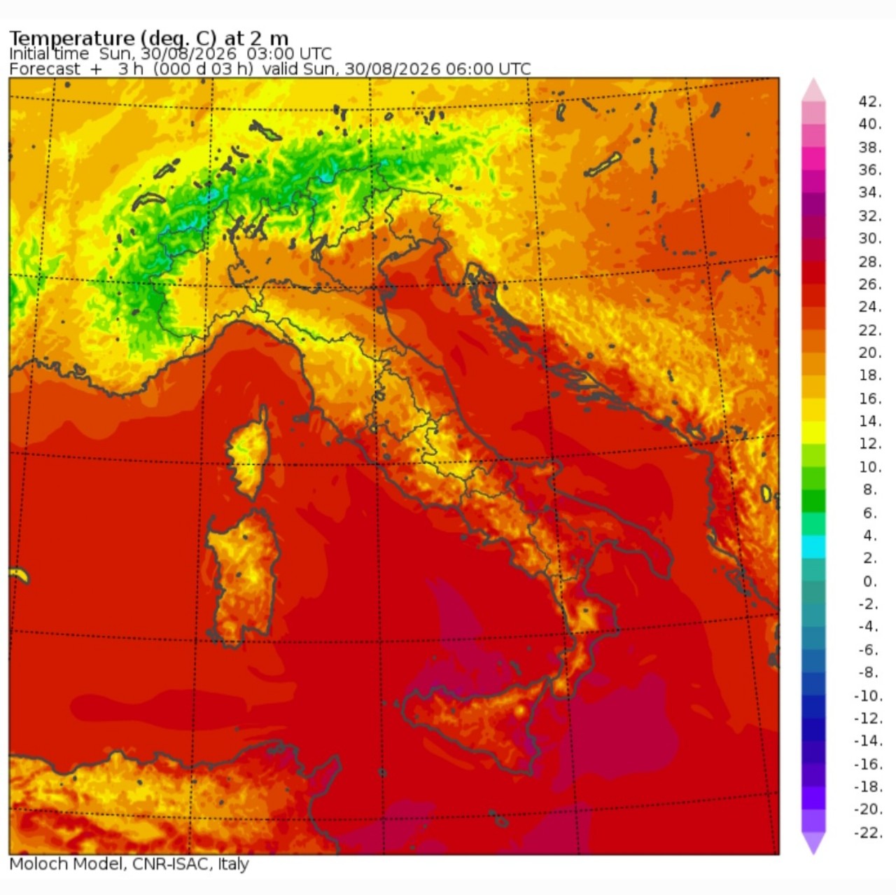 Temperature minime 30 agosto