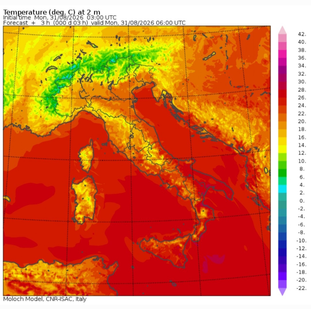 Temperature minime 31 agosto