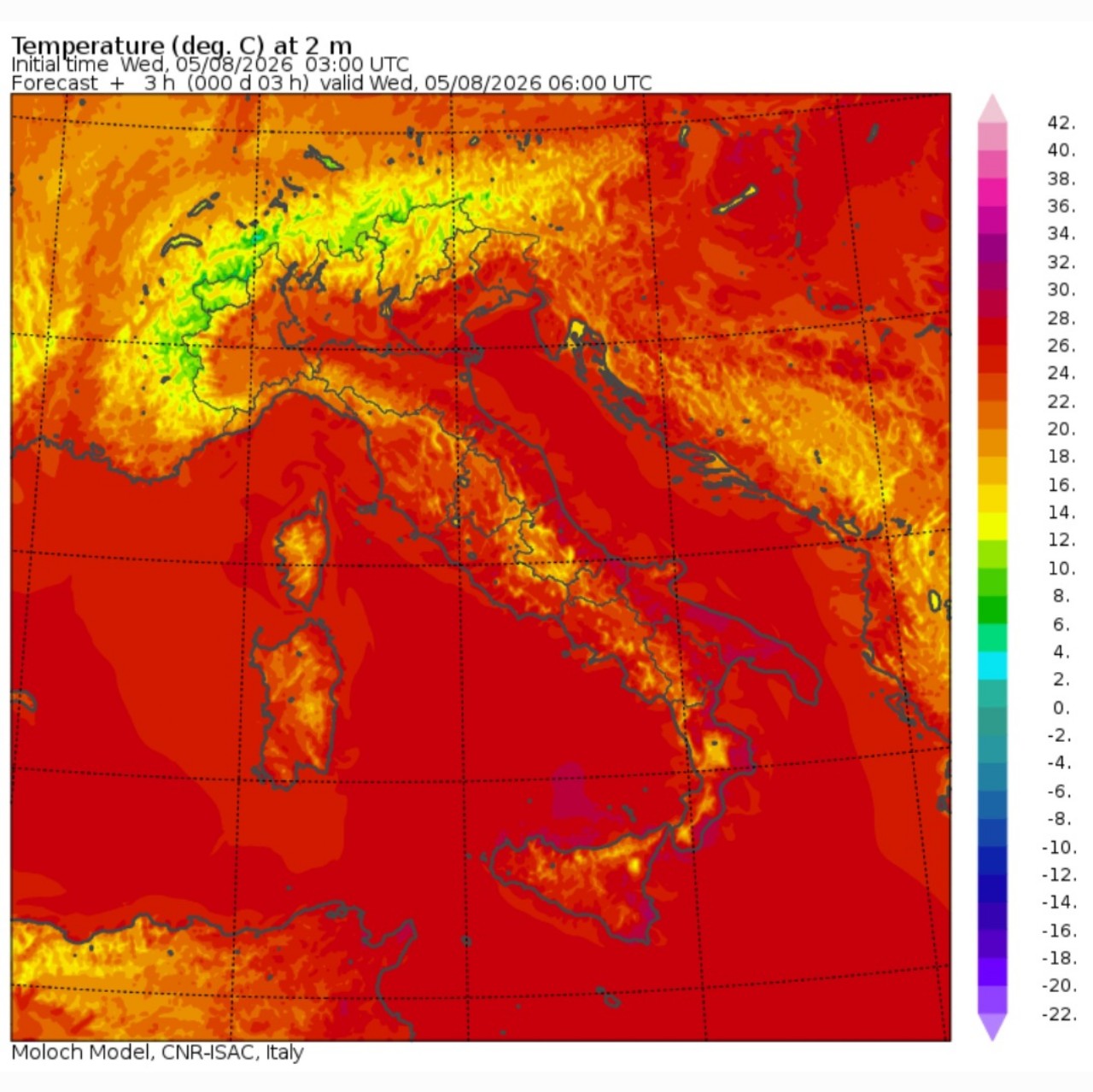 Temperature minime 5 agosto