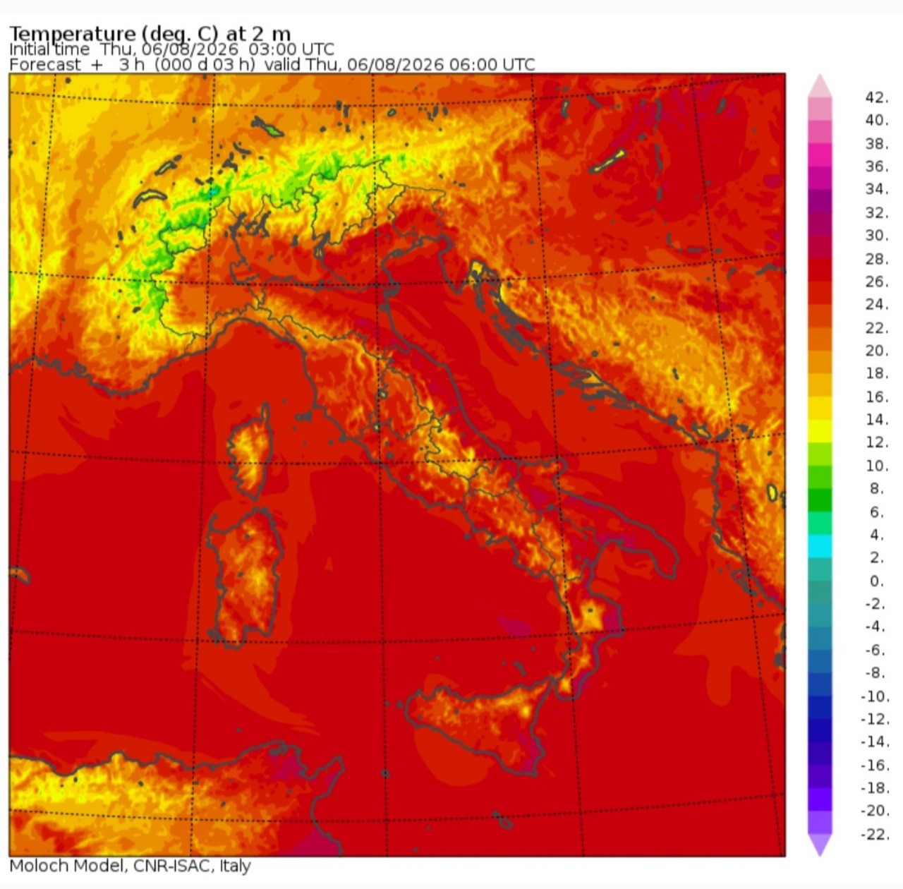 Temperature minime 6 agosto
