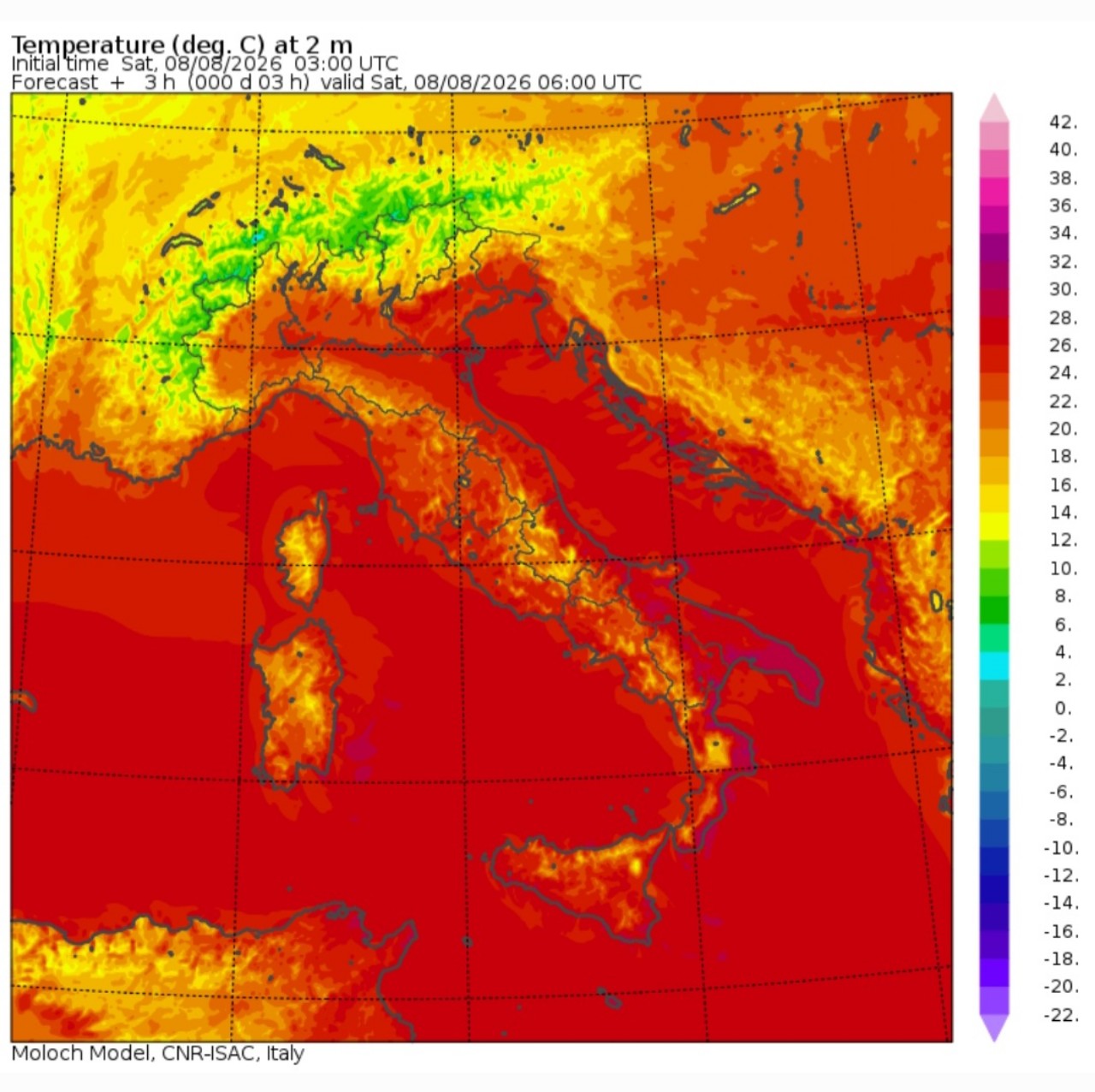Temperature minime 8 agosto