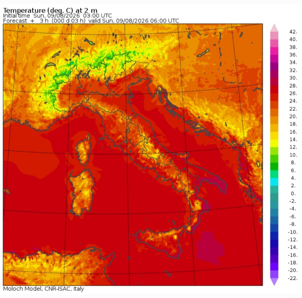 Temperature minime 9 agosto