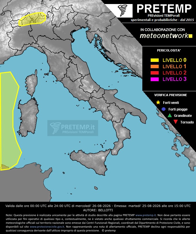 allerta meteo 26 agosto 2026