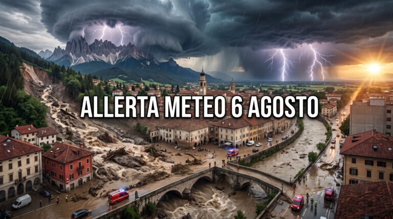 allerta meteo giovedì 6 agosto