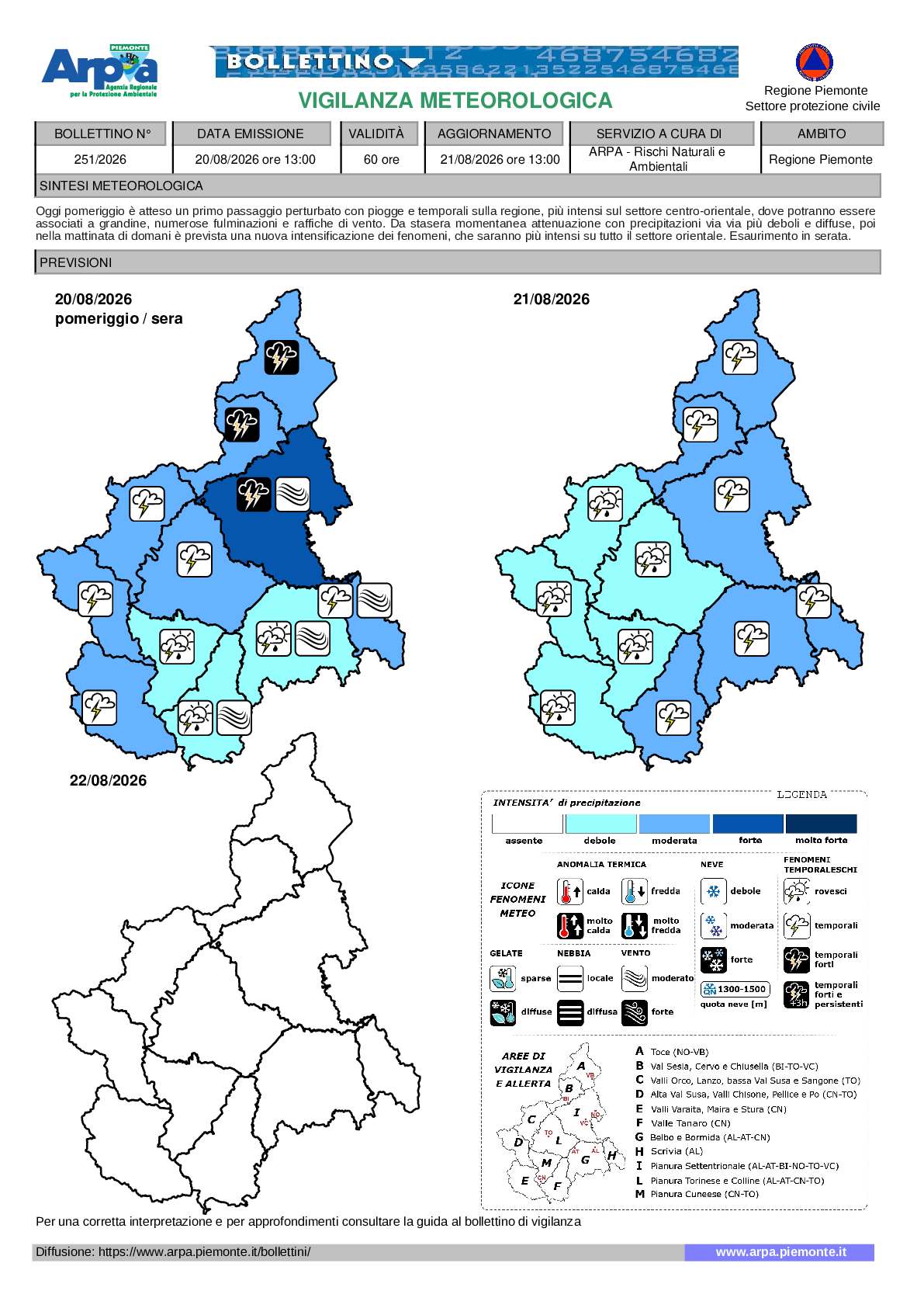 allerta meteo piemonte 20-21 agosto