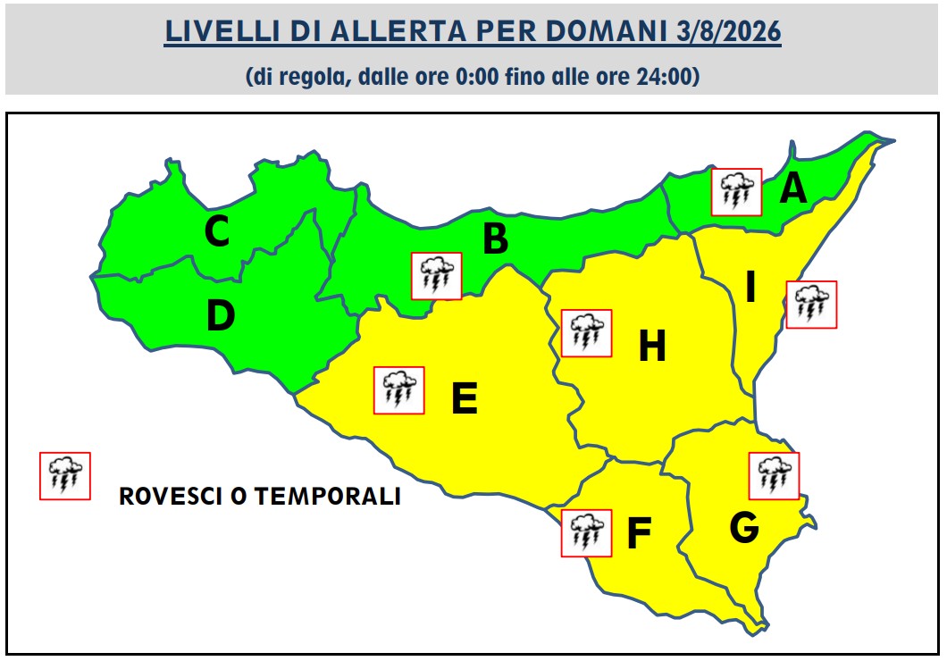 allerta meteo sicilia 3 agosto