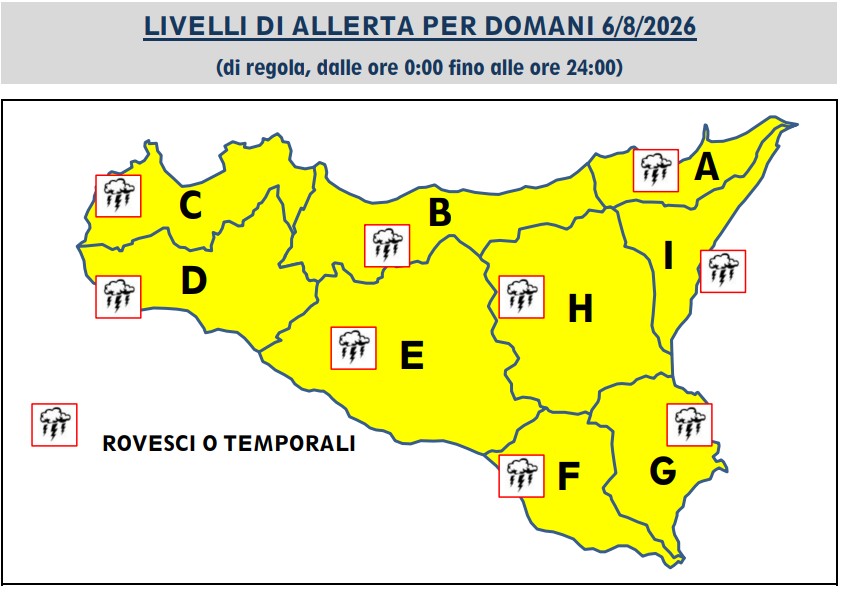 allerta meteo sicilia 6 agosto