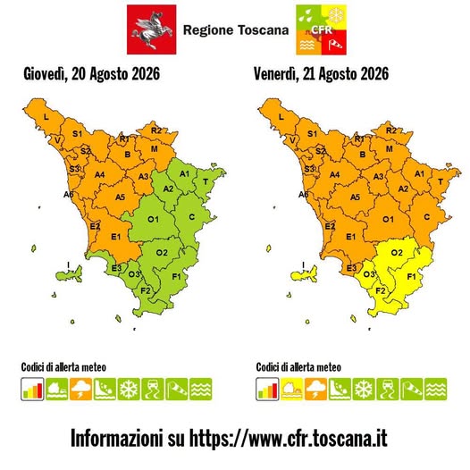 allerta meteo toscana 20-21 agosto