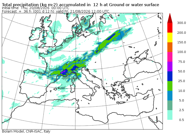 allerta meteo venerdì mattina BOLAM