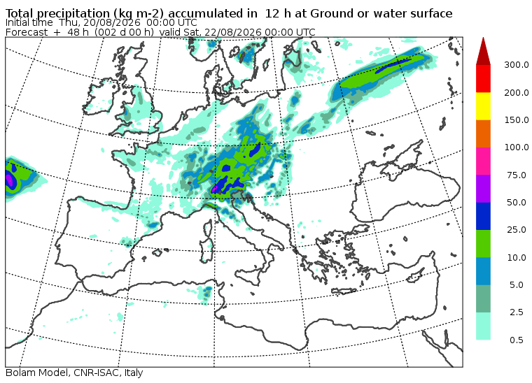 allerta meteo venerdì sera BOLAM