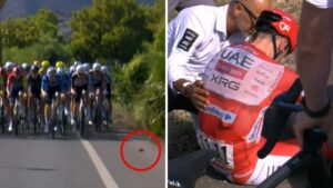 caduta Tadej Pogacar Vuelta Spagna