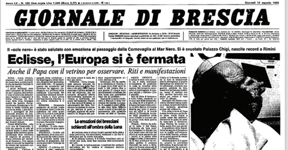 eclissi solare 1999 giornale