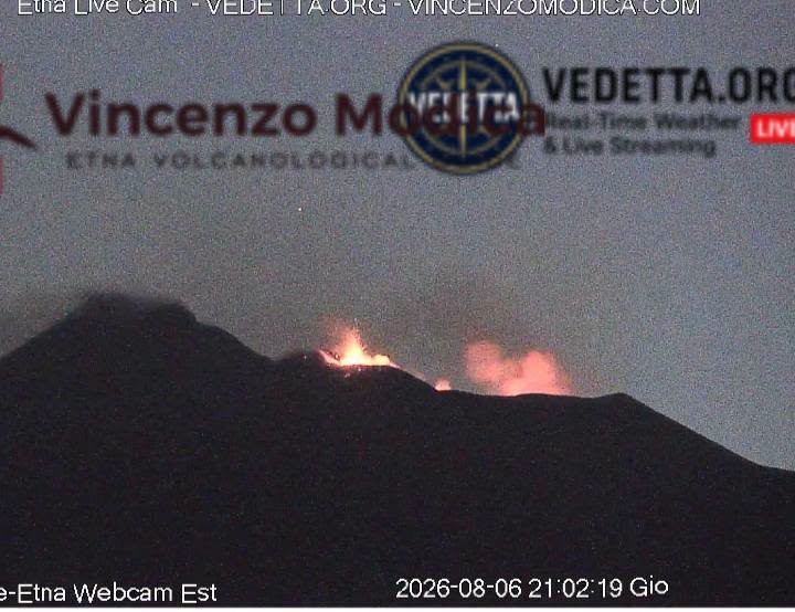eruzione etna 6 agosto 2026