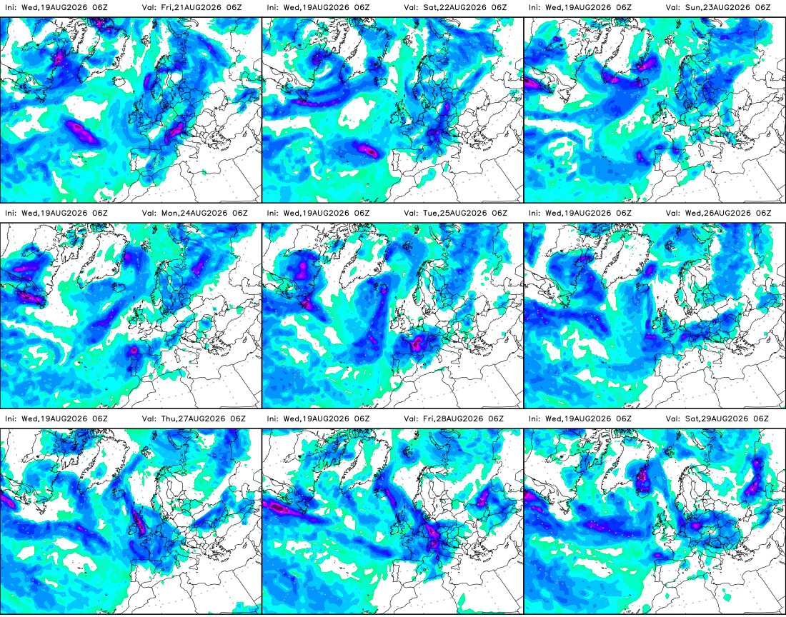 piogge prossimi 10 giorni europa focus allarme alluvioni nord italia pannello gfs