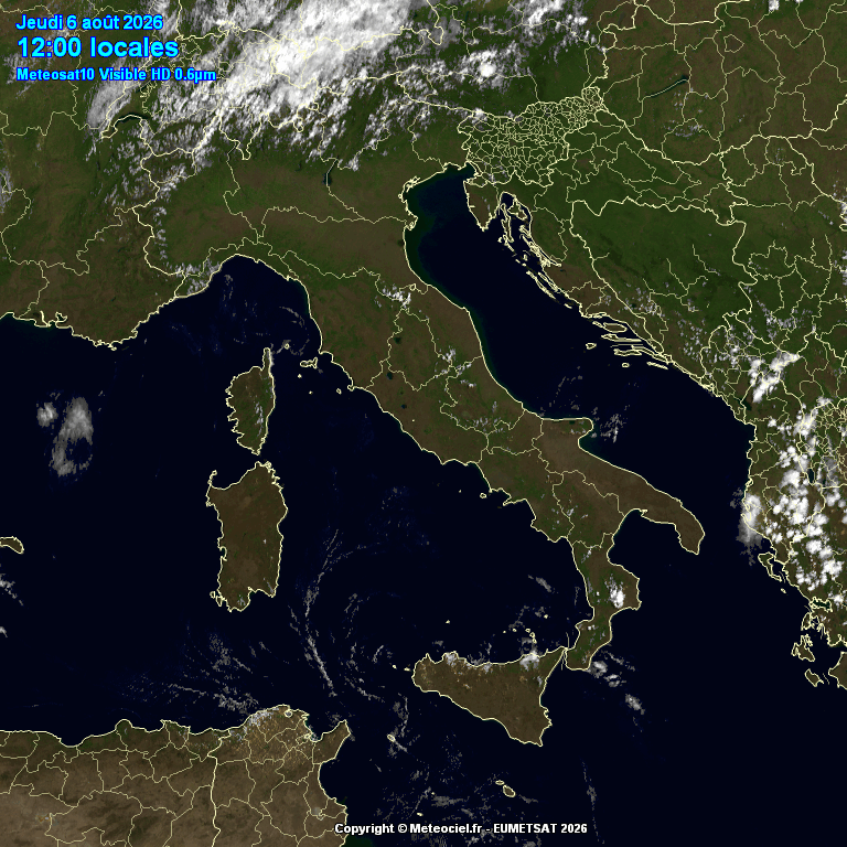 satellite animato pomeriggio 6 agosto 2026 temporali