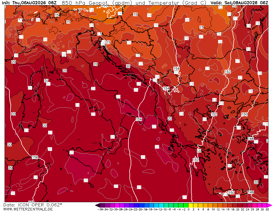 temperature sabato 8 agosto