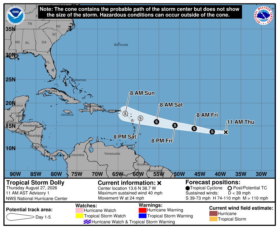 tempesta tropicale dolly