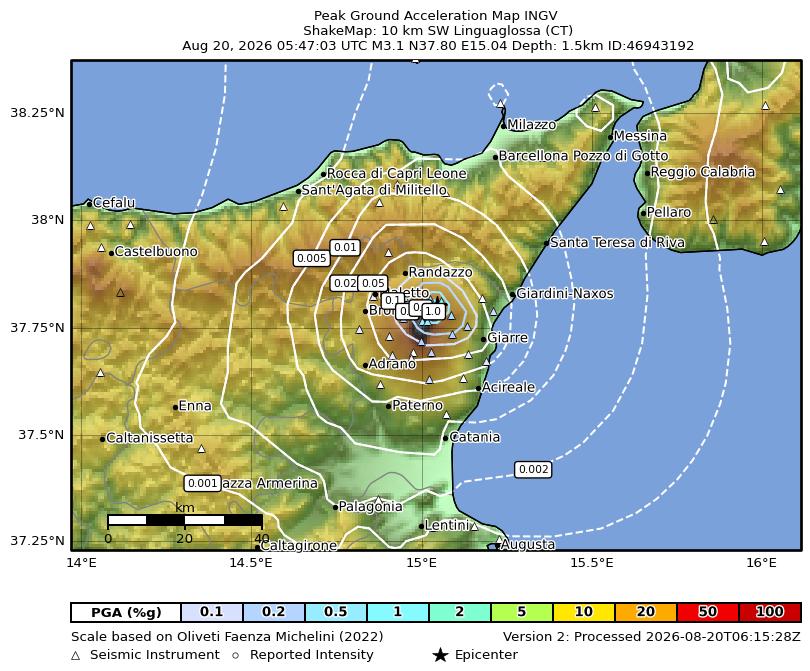 terremoto oggi etna linguaglossa